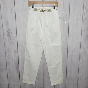 Vintage 90s City Girl Sport White Cotton Embellished Pants, sz 8
